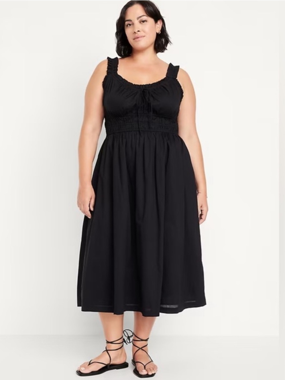 Old navy smocked waist black dress size xxl